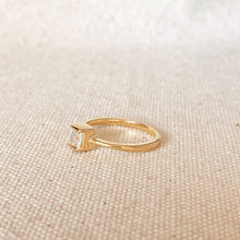 Load image into Gallery viewer, Dainty 18k Gold Filled Square Solitaire Ring