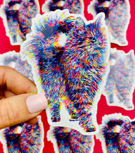 Load image into Gallery viewer, Long Hair Cat Sticker Colorful Abstract Longhair Kitty Decal