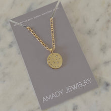 Load image into Gallery viewer, Coin Medallion pendant charm on a 18k Gold Fill cuban chain