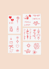 Load image into Gallery viewer, Red Ink Temporary Tattoo Pack