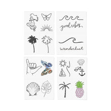 Load image into Gallery viewer, Beach Bum Temporary Tattoo Pack