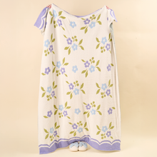 Load image into Gallery viewer, Cozy Dreams Luxe Blanket-Scalloped Floral Periwinkle