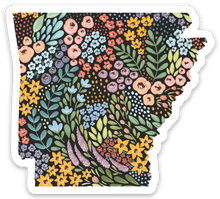 Load image into Gallery viewer, Arkansas Floral State Sticker 3x2.75