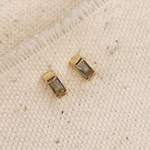 Load image into Gallery viewer, 18k Gold Filled Baguette Birthstone Stud Earrings