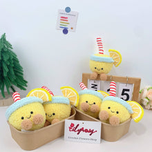 Load image into Gallery viewer, Crochet Jellycat inspired keychain, bag charm, lemon juice