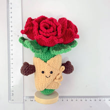 Load image into Gallery viewer, Crochet Jellycat Inspired roses - Handmade Valentine gifts