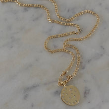 Load image into Gallery viewer, Coin Medallion pendant charm on a 18k Gold Fill cuban chain