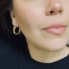 Load image into Gallery viewer, Pearls Gold Hoop Earrings Stainless Steel waterproof