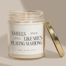 Load image into Gallery viewer, Smells Like She's Playing Mahjong 9 oz Soy Candle