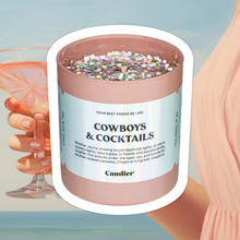 Load image into Gallery viewer, Cowboys & Cocktails Biodegradable Glitter Jar/Filled Candle