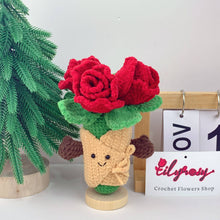 Load image into Gallery viewer, Crochet Jellycat Inspired roses - Handmade Valentine gifts