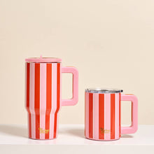 Load image into Gallery viewer, 20 oz Lifestyle Flip Straw Tumbler–Sicily Stripes Pink