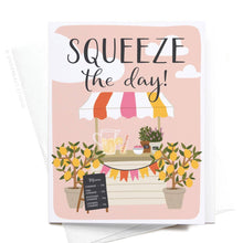 Load image into Gallery viewer, Squeeze the Day Lemonade Stand Greeting Card