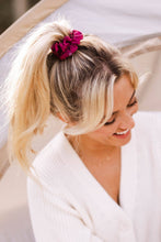 Load image into Gallery viewer, Silk Hair Scrunchie | Large | Burgundy Bliss