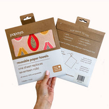 Load image into Gallery viewer, Papaya Reusable Paper Towels -Mod Papayas
