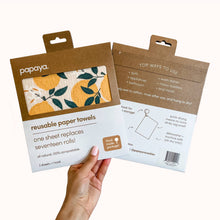 Load image into Gallery viewer, Papaya Reusable Paper Towels-Squeeze the Day
