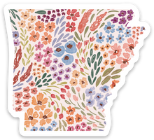 Load image into Gallery viewer, Arkansas Floral State Sticker 3x2.75
