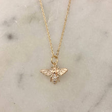 Load image into Gallery viewer, Honey Bee Queen Bee Pendant Charm chain necklace 
