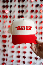 Load image into Gallery viewer, Love you to the Moon - Red Vintage Trucker Hat
