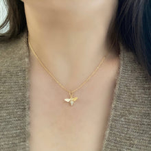 Load image into Gallery viewer, Honey Bee Queen Bee Pendant Charm chain necklace 
