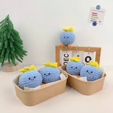 Load image into Gallery viewer, Crochet Jellycat inspired keychain, Handmade gifts,blueberry
