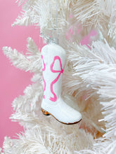 Load image into Gallery viewer, Pink Bow Cowboy Boot Christmas Ornament
