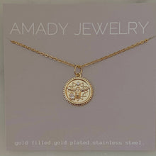 Load image into Gallery viewer, Coin Necklace 18k Gold Filled Gold Plated Honeybee Queen Bee
