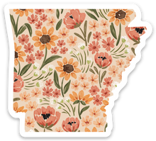 Load image into Gallery viewer, Arkansas Floral State Sticker 3x2.75
