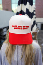 Load image into Gallery viewer, Love you to the Moon - Red Vintage Trucker Hat
