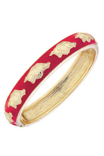 Load image into Gallery viewer, Arkansas Razorbacks Sculpted Enamel Logo Hinge Bangle
