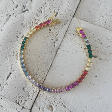 Load image into Gallery viewer, Tennis bracelet Colorful rainbow crystals 
