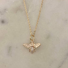 Load image into Gallery viewer, Honey Bee Queen Bee Pendant Charm chain necklace 
