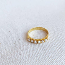 Load image into Gallery viewer, 18k Gold Filled Small Synthetic Pearls Ring
