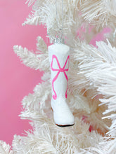 Load image into Gallery viewer, Pink Bow Cowboy Boot Christmas Ornament
