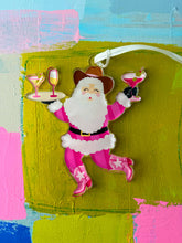 Load image into Gallery viewer, Making Spirits Bright - Western Santa Acrylic Ornament
