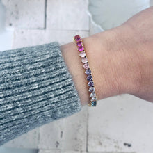 Load image into Gallery viewer, Tennis bracelet Colorful rainbow crystals 
