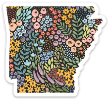 Load image into Gallery viewer, Arkansas Floral State Sticker 3x2.75
