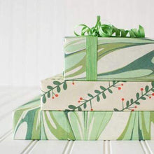 Load image into Gallery viewer, Marbled/Mistletoe • Double-sided Eco Wrapping Paper •Holiday
