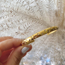 Load image into Gallery viewer, Stars bangle 18k gold plated stainless steel zirconia layer
