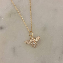 Load image into Gallery viewer, Honey Bee Queen Bee Pendant Charm chain necklace 
