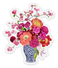 Load image into Gallery viewer, Bouquet in Blue and White Vase Sticker, 2.7inx3.25 in.

