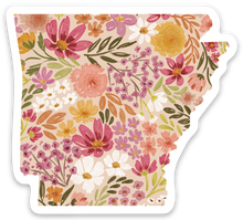 Load image into Gallery viewer, Arkansas Floral State Sticker 3x2.75
