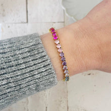 Load image into Gallery viewer, Tennis bracelet Colorful rainbow crystals 
