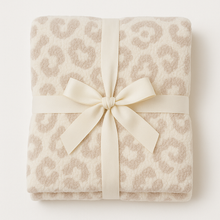Load image into Gallery viewer, Luxe Leopard Throw Blanket - Stone Leopard
