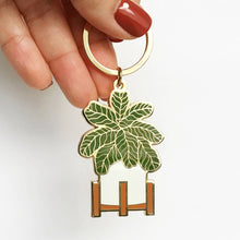 Load image into Gallery viewer, Fiddle Leaf Fig Plant Keychain | Spring + Garden Gift
