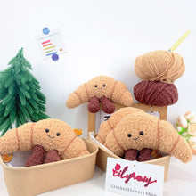 Load image into Gallery viewer, Crochet Jellycat inspired keychain, Handmade gift, croissant
