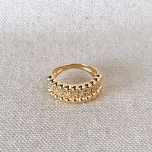 Load image into Gallery viewer, 18k GoldFilled Beaded and Cubic Zirconia Ring
