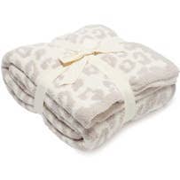Load image into Gallery viewer, Luxe Leopard Throw Blanket - Stone Leopard
