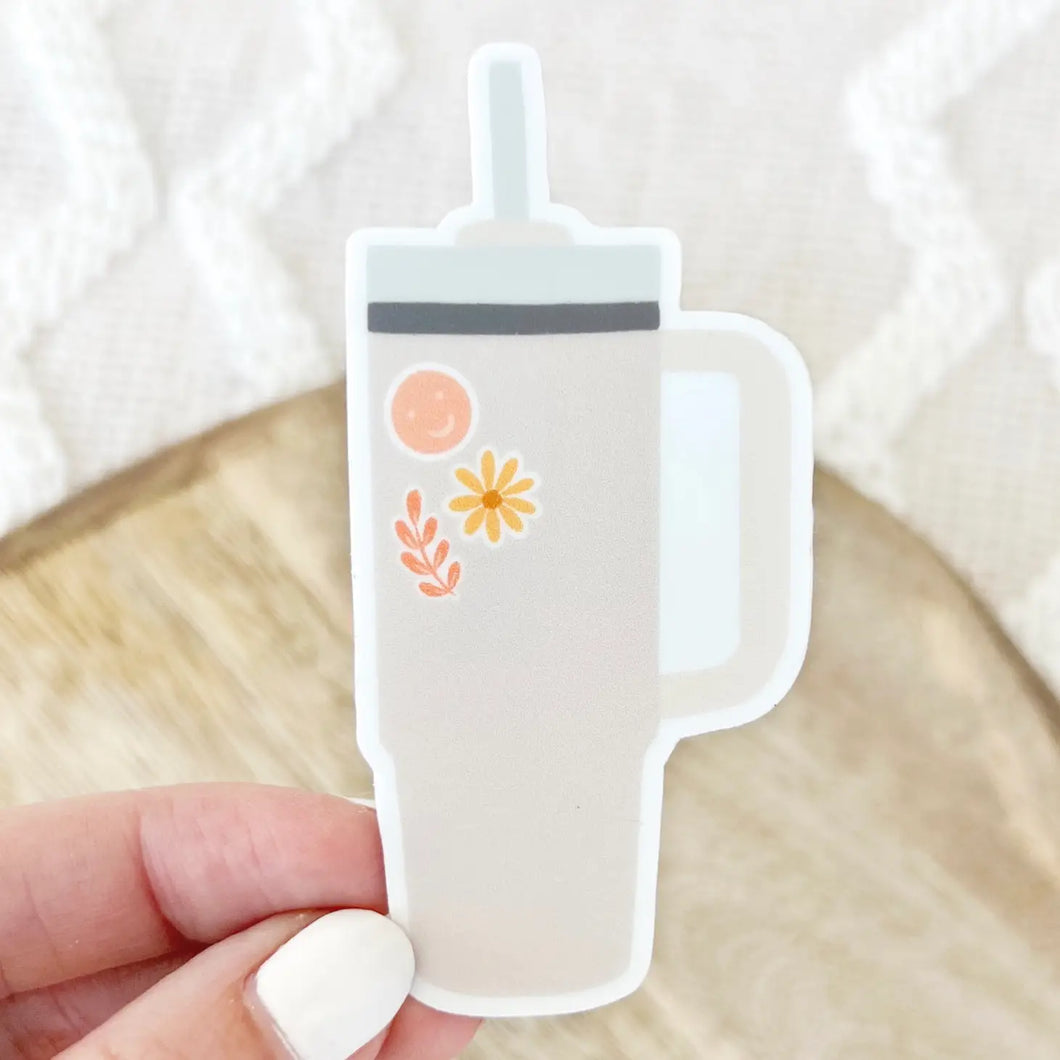 Blush Water Tumbler Sticker, 3.25x1.5 in.