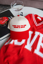 Load image into Gallery viewer, Love you to the Moon - Red Vintage Trucker Hat

